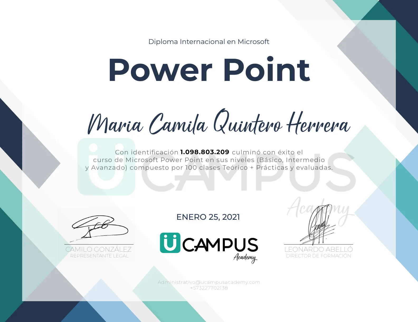 Modelo de constancia internacional de Power Point