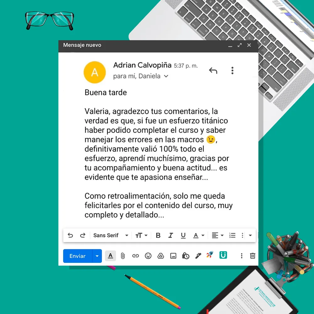 Testimonio de Adrián Calvopiña sobre el curso de Excel